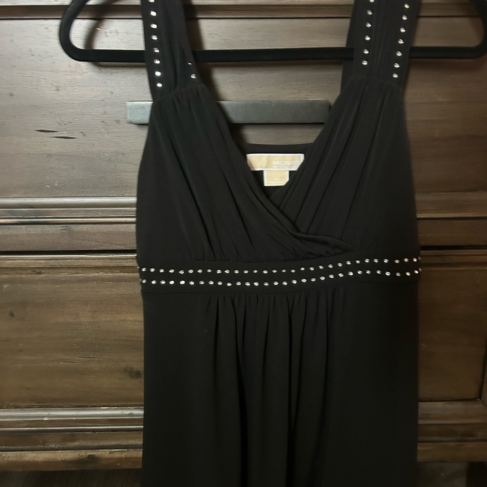 Elegant Black Babydoll Top with Studded Details
